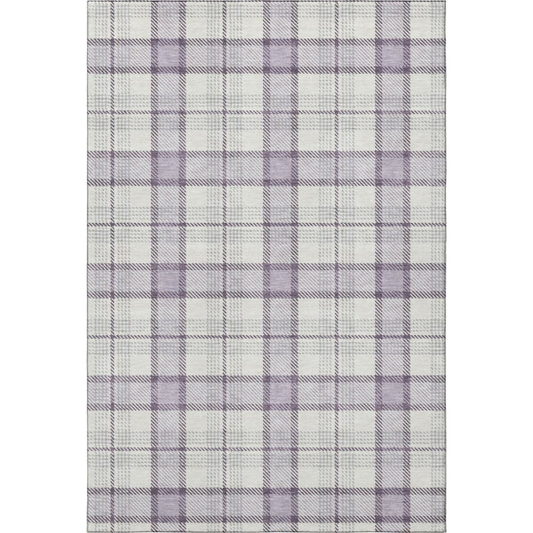 HomeRoots 8' X 10' Stylish Lavender Plaid Area Rug with UV Protection & Stain Resistance for Family Spaces 682485