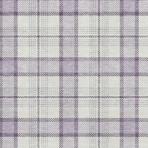 HomeRoots 9' X 12' Stylish Lavender, Ivory & Purple Plaid Area Rug - Washable, UV Protected & Pet Friendly! 682486