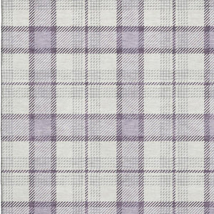 HomeRoots 10' X 14' Stylish Lavender Plaid Area Rug - Washable, Stain-Resistant, UV Protected for Busy Homes 682487