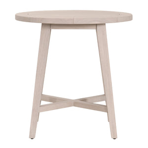 Essentials for Living Carmel Outdoor Solid Teak Round Counter Table with Natural Washed Finish for Patios 6825-RDCTR.W-ET