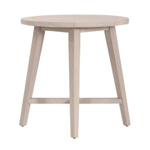 Essentials for Living Carmel Outdoor Solid Teak Round Counter Table with Natural Washed Finish for Patios 6825-RDCTR.W-ET
