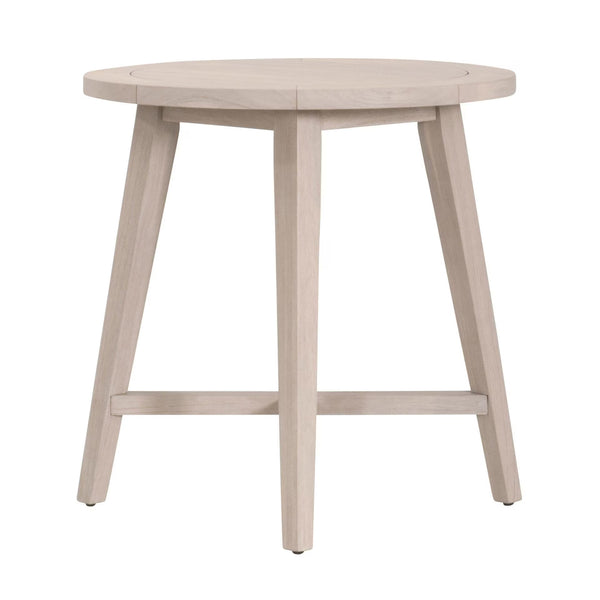 Essentials for Living Carmel Outdoor Solid Teak Round Counter Table with Natural Washed Finish for Patios 6825-RDCTR.W-ET