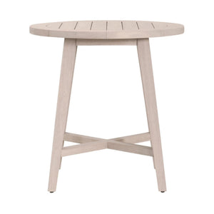 Essentials for Living Carmel Outdoor Solid Teak Round Counter Table with Natural Washed Finish for Patios 6825-RDCTR.W-ET