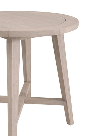 Essentials for Living Carmel Outdoor Solid Teak Round Counter Table with Natural Washed Finish for Patios 6825-RDCTR.W-ET