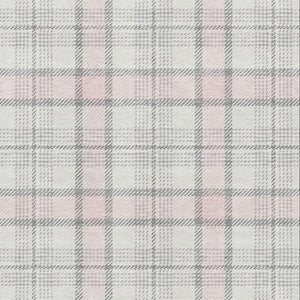 HomeRoots 9' X 12' Washable Pink Ivory Gray Plaid Area Rug with UV Protection - Stylish, Durable & Easy Care! 682504