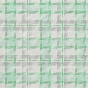 HomeRoots 10' X 14' Aqua Ivory Green Plaid Washable Area Rug with Stain Resistance & UV Protection for Homes 682511