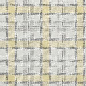 HomeRoots 8' X 10' Stylish Yellow Ivory and Gray Plaid Washable Area Rug with UV Protection for Homes 682527
