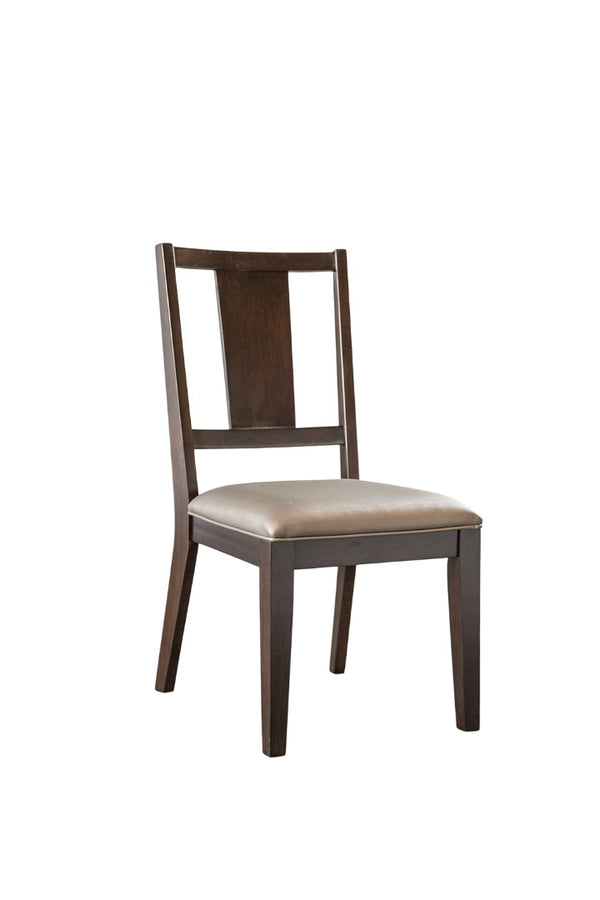 English Elm 2pc Side Chair with Mid-Century Angled Legs Upholstered Seat & Back, Warm Wood Frame Comfort Dark Gray,Espresso 23 L x 42 W x 15 H B2741P406253