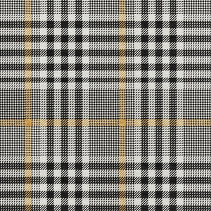 HomeRoots 8' X 10' Washable Plaid Area Rug in Black, Ivory & Gold - UV Resistant, Stain-Resistant, Durable Style 682605