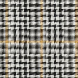 HomeRoots 9' X 12' Washable Black Ivory Gold Plaid Area Rug with UV Protection for High-Traffic Spaces 682606