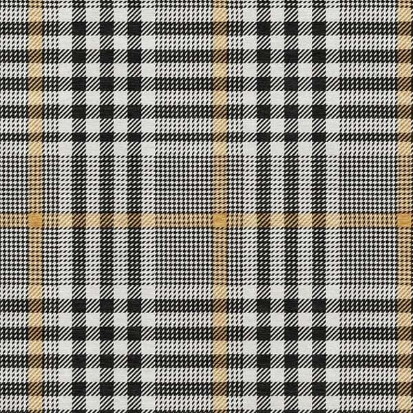 HomeRoots 9' X 12' Washable Black Ivory Gold Plaid Area Rug with UV Protection for High-Traffic Spaces 682606