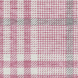 HomeRoots 10' X 14' Blush Ivory Gray Plaid Washable Area Rug - Durable, UV-Protected, Stylish for Every Home 682613