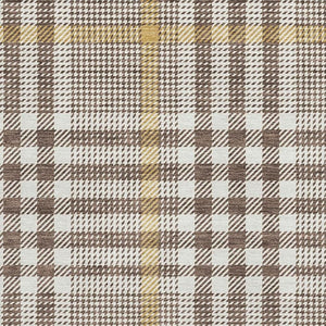 HomeRoots 5' X 8' Washable Brown Ivory Gold Plaid Area Rug – UV Protected, Stain-Resistant, Durable Design 682615