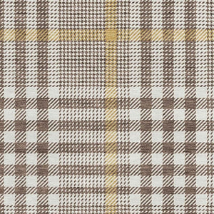 HomeRoots 8' X 10' Brown Ivory Gold Plaid Area Rug - Washable, UV-Protected, Stain-Resistant for Durability 682617