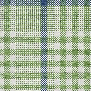 HomeRoots 5' X 8' Washable Area Rug in Green, Ivory & Blue Plaid - Durable, UV Protected & Stain Resistant! 682621