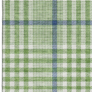 HomeRoots 10' X 14' Green Ivory & Blue Plaid Washable Area Rug - Durable, UV-Protected, Perfect for High-Traffic Areas! 682625