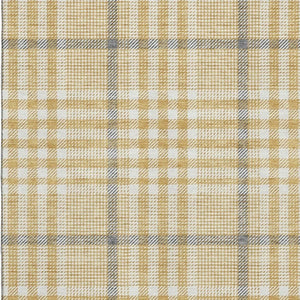 HomeRoots 5' X 8' Stylish Gold Ivory Gray Plaid Washable Area Rug with UV Protection - Perfect for Busy Homes! 682627