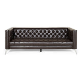 Christopher Knight Home® Button-Tufted 3-Seater Sofa with Diamond Stitching & Faux Leather Cushions | 86.75