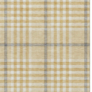 HomeRoots 9' X 12' Gold Ivory Gray Plaid Area Rug - Durable, Washable, UV Protected for Family-Friendly Spaces 682630