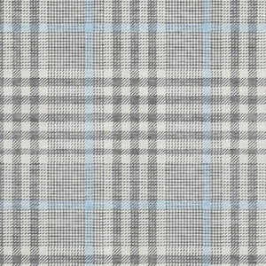 HomeRoots 5' X 8' Gray Ivory and Blue Plaid Area Rug - Washable, Stain Resistant, UV Protected for Homes 682633