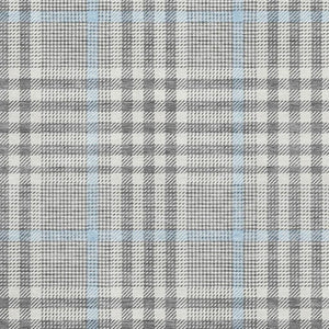 HomeRoots 8' X 10' Gray, Ivory & Blue Plaid Area Rug - Washable, Stain Resistant, UV Protected for Any Space 682635