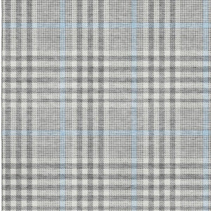 HomeRoots 9' X 12' Gray Ivory Blue Plaid Washable Area Rug - Soft, Stain-Resistant, UV Protected for Homes 682636