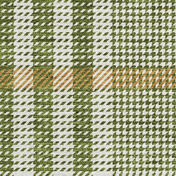 HomeRoots 8' X 10' Stylish Olive Green Plaid Area Rug - Washable, UV Protected & Perfect for Any Space! 682647