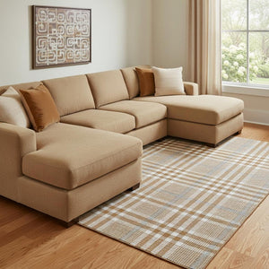 HomeRoots 8' X 10' Washable Plaid Area Rug with UV Protection - Durable, Stain-Resistant, Stylish Home Essential! 682653