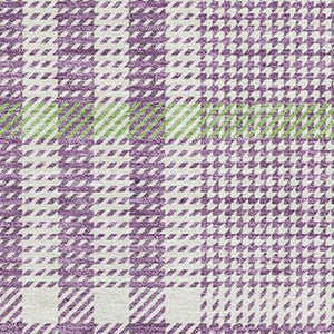 HomeRoots 10' X 14' Purple Ivory Artichoke Green Plaid Washable Area Rug with UV Defense for Family Spaces 682661
