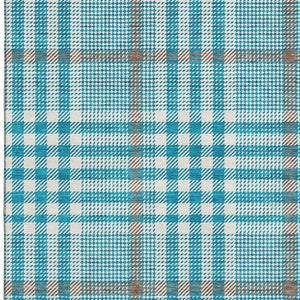 HomeRoots 5' X 8' Teal Ivory Gray Plaid Washable Area Rug - Durable, Stain-Resistant, UV-Protected Design! 682669