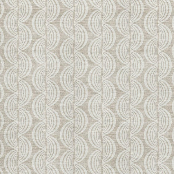 HomeRoots 5' X 8' Beige and Ivory Ogee Area Rug - Durable, Stain-Resistant, UV Protected for Modern Homes 682675