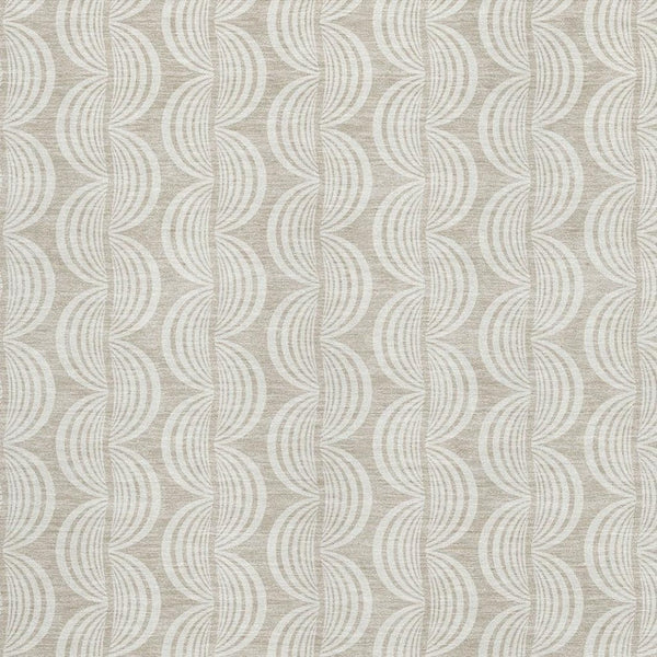 HomeRoots 8' X 10' Washable Beige and Ivory Ogee Area Rug with UV Protection for High-Traffic Spaces 682677