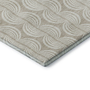 HomeRoots 10' X 14' Beige And Ivory Ogee Area Rug - Durable, Stain-Resistant with UV Protection for Busy Homes 682679