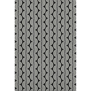 HomeRoots 5' X 8' Black And Ivory Ogee Area Rug - Stylish, Washable, UV-Protected for High Traffic Homes 682681