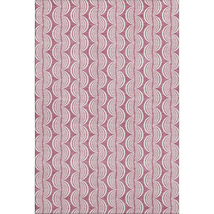 HomeRoots 5' X 8' Stylish Blush & Ivory Ogee Washable Area Rug - Stain Resistant, UV Protected & Durable! 682687