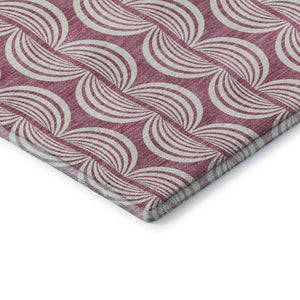HomeRoots 5' X 8' Stylish Blush & Ivory Ogee Washable Area Rug - Stain Resistant, UV Protected & Durable! 682687