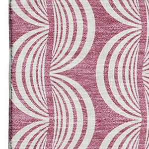 HomeRoots 8' X 10' Blush and Ivory Ogee Area Rug - Stylish, Washable, UV Protected for High-Traffic Spaces 682689