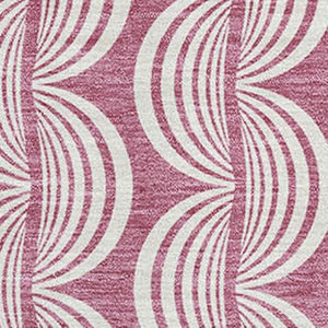 HomeRoots 9' X 12' Blush & Ivory Ogee Area Rug - Soft, Stain-Resistant, UV-Protected for Family Living Spaces 682690