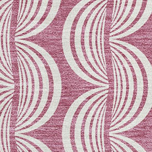 HomeRoots 9' X 12' Blush & Ivory Ogee Area Rug - Soft, Stain-Resistant, UV-Protected for Family Living Spaces 682690