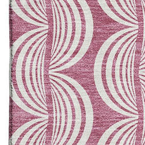 HomeRoots 10' X 14' Blush & Ivory Ogee Washable Area Rug – Durable, Stain Resistant, UV Protected & Stylish 682691
