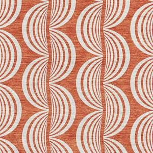HomeRoots 8' x 10' Coral and Ivory Ogee Area Rug - Stylish, Washable, UV-Protected, Stain-Resistant Design 682695
