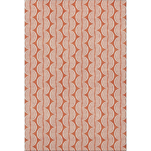 HomeRoots 9' X 12' Coral And Ivory Ogee Area Rug – Stylish, Durable, Washable with UV Protection for Family Homes 682696