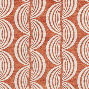 HomeRoots 10' Coral and Ivory Ogee Area Rug - Stylish, Washable, UV Protected, Perfect for Busy Homes! 682697