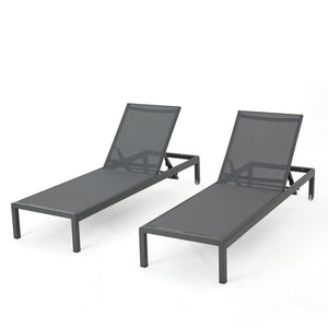 English Elm Christopher Knight Home® - Cape Coral Chaise Lounge Set Of 2 - Modern, Durable & Comfortable For Outdoor Relaxation Spaces 57592.00GRYMP2