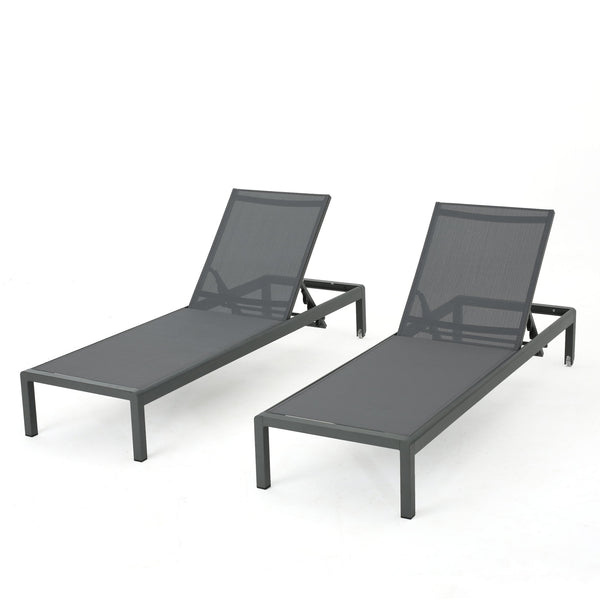 English Elm Christopher Knight Home® - Cape Coral Chaise Lounge Set Of 2 - Modern, Durable & Comfortable For Outdoor Relaxation Spaces 57592.00GRYMP2