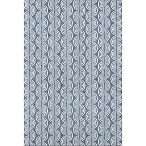 HomeRoots 10' Stylish Transitional Ogee Area Rug in Denim Blue, Ivory & Gray - Washable, UV Protected & Durable 682703