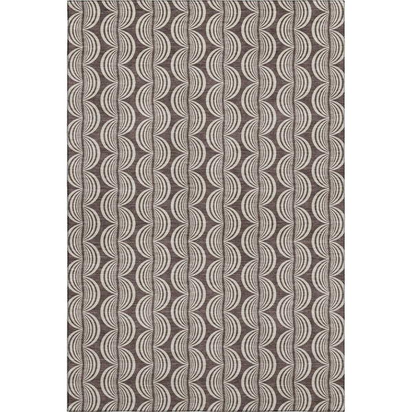 HomeRoots 5' X 8' Chocolate and Ivory Ogee Area Rug - Durable, Washable, UV-Protected for Stylish Homes 682705