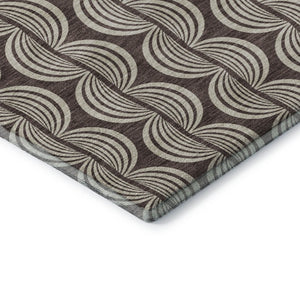 HomeRoots 5' X 8' Chocolate and Ivory Ogee Area Rug - Durable, Washable, UV-Protected for Stylish Homes 682705