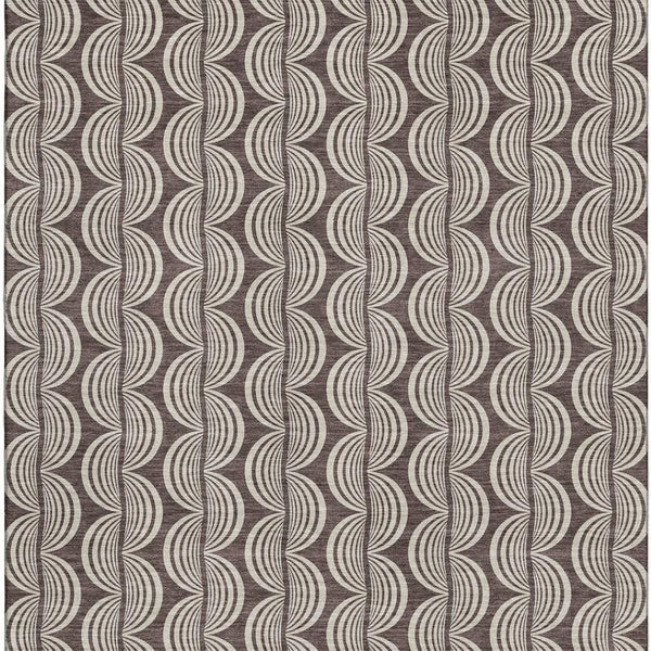 HomeRoots 5' X 8' Chocolate and Ivory Ogee Area Rug - Durable, Washable, UV-Protected for Stylish Homes 682705