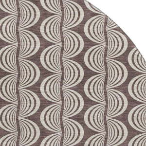 HomeRoots 8' Chocolate and Ivory Ogee Round Rug – Washable, UV-Protected, Durable, Stylish Home Essential 682706